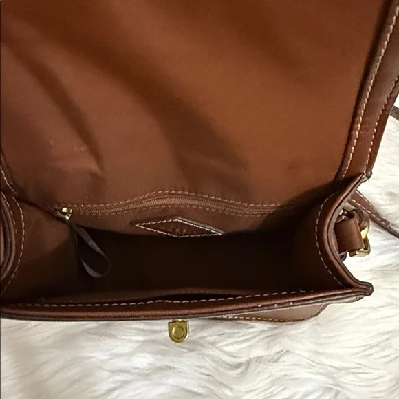 FOSSIL Brown Leather Crossbody Bag Ainsley Flap - Picture 8 of 15